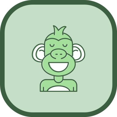 Tatlı yüzlü maymun çizgi filminin vektör çizimi.