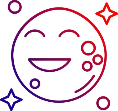 Mutlu Gülümseme Simgesi Vektör İllüstrasyonu