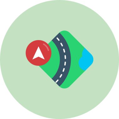 Düz dizaynlı harita gezinme simgesi