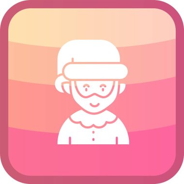 vektör kız simgesi, basit illüstrasyon