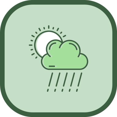 Yağmur simgesi vektör illüstrasyonlu bulut