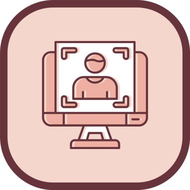 video konferans simgesi renk illüstrasyonu