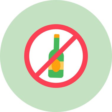 Alkol işareti simgesi yok. Alkol işaretinin vektör çizimi. izole düz biçim