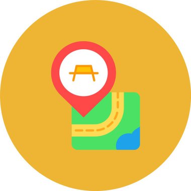 Harita simgesi, vektör illüstrasyonu