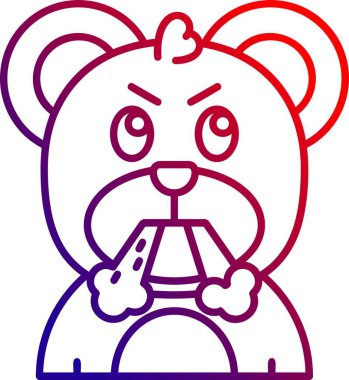 Kızgın ayı ikonu. Beyaz arkaplanda izole edilmiş web tasarımı için agresif ayı vektör simgesi