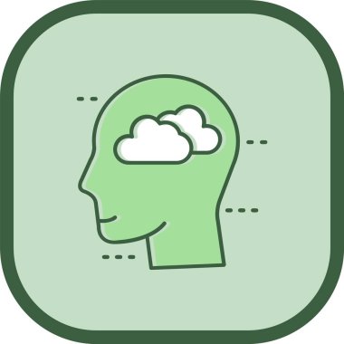 İnsan beyni fikir simgesi, vektör illüstrasyonu