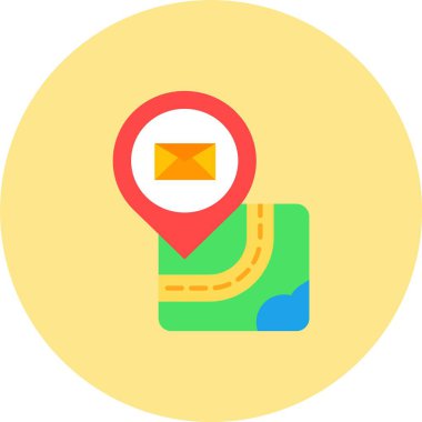 navigasyon konumu haritası çizimi, düz tasarım biçimi simgesi