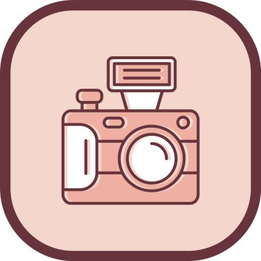 kamera düz simgesi, vektör illüstrasyonu