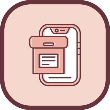 Cep Telefonu Vektör Satırı Simge Tasarımı