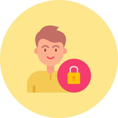 kilit düz simge vektör çizim