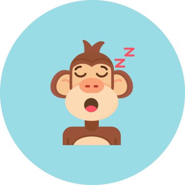 vektör çizgi filmi kırmızı yaylı tatlı uyuyan maymun