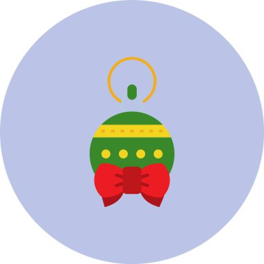 Yılbaşı topu düz renk ikonu vektörü