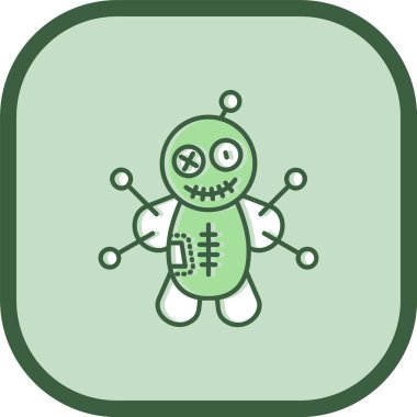 Tatlı çizgi film karakteri simgesinin vektör çizimi