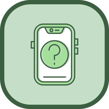 Soru işareti simgesi, vektör illüstrasyonlu mobil akıllı saat