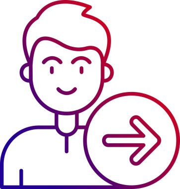 Çapraz iz simgesi olan erkek avatar, vektör illüstrasyonu