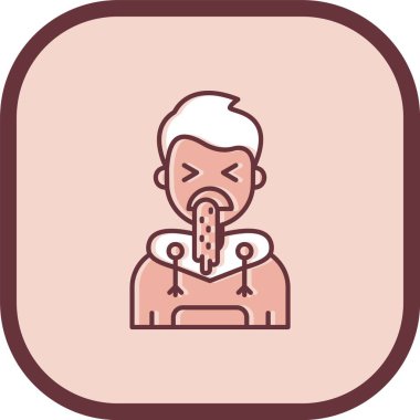 Vektör çizimi. Yemek yiyen adam..