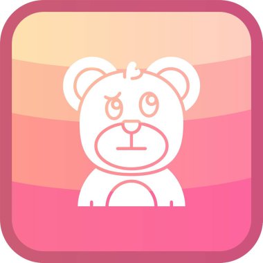 Pembe kalpli şirin bebek ayının vektör çizimi