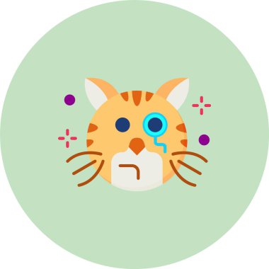 Şirin kedi ikonu. Web için hayvan vektör simgelerinin basit çizimi