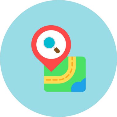 Konum düz simge vektör çizimi