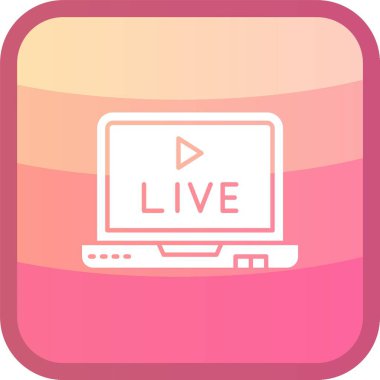 Canlı akış düz vektör simgesi