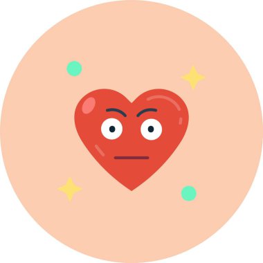 Yüzünde bir ifade olan kalp..