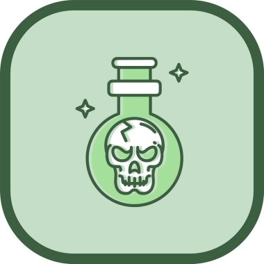 Benzersiz zehirli şişe vektör çizgisi simgesi