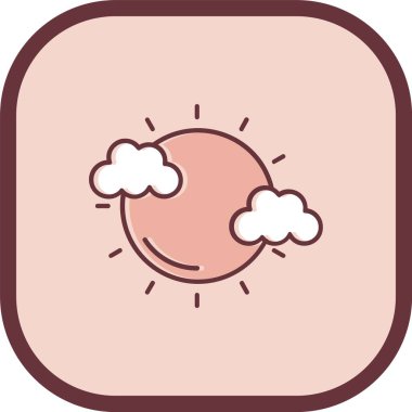 Bulut ve hava ikonunun vektör illüstrasyonu