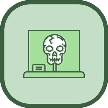 ölüm kafatası simgesi, vektör illüstrasyonu