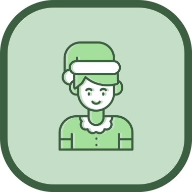 Noel Baba şapkası ve Noel ağacı illüstrasyonlu güzel bir kadın.