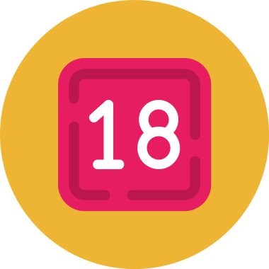 Takvim Düz Çember Vektör Simgesi Tasarımı