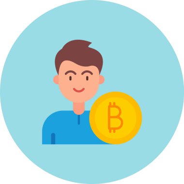 bitcoin. Web simgesi basit illüstrasyon