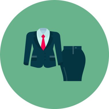 iş kıyafetleri düz simge, vektör, illüstrasyon