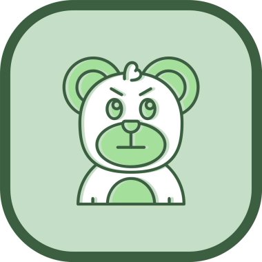 Yeşil gözlü ve gülümseyen sevimli bir ayı. vektör illüstrasyonu