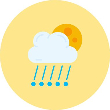 yağmur bulutu hava ikonu, düz biçim vektör illüstrasyonu