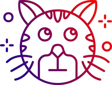 Basit kedi simgesinin vektör çizimi