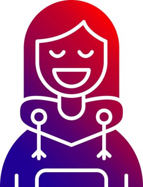 Eşarplı bir kızın vektör çizimi