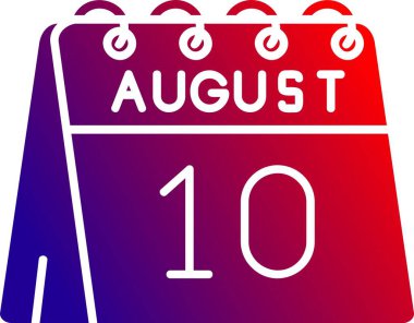 10 Temmuz. Düz stil takvim günü simgesi, tarih ve gün. Temmuz ayı takvimi