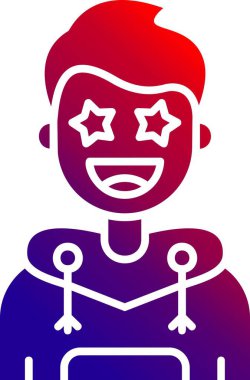 Kırmızı yıldızlı bir kızın vektör çizimi