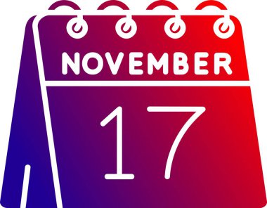 17 Kasım, günlük ikon simgesi. Düz, gündüz, takvim, Kasım. Kasım ayındayız.