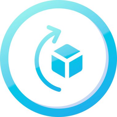 Geri dönüşüm sembolü vektör simgesine sahip eşsiz bir kutu