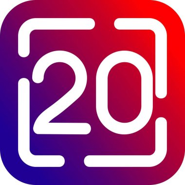 2 numaralı simge vektör illüstrasyonu