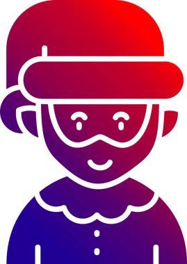 Şapkalı ve gözlüklü çocuk vektör simgesi