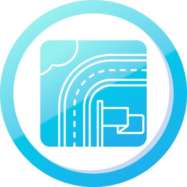 Yol şeridi ikonu. Beyaz üzerinde izole edilmiş ağ için yol yol vektör simgesinin ana hatları