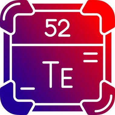Kimyasal periyodik tablo simgesinin 35 kimyasal elementi kırmızı renkli, düz dizayn