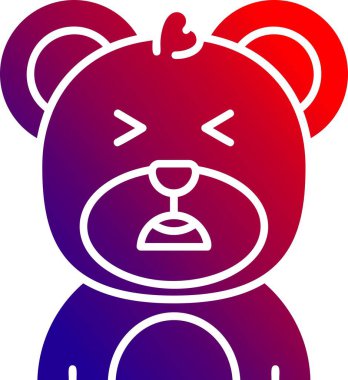 Ayı başının yüzü olan vektör logosu. Yüzün sembolü..