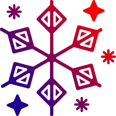 Yıldız ikonlu kar tanesi. Basit resimleme