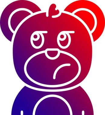 Ayı emojisi simgesi düz stil