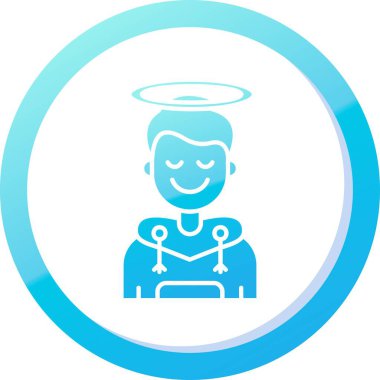 Mavi kurdeleli bir adamın vektör çizimi