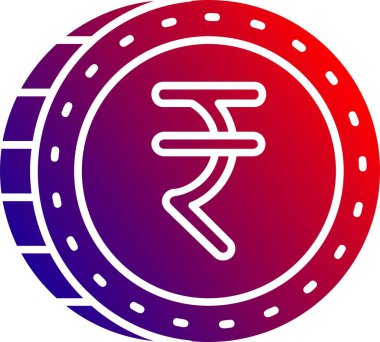 Kırmızı bir madeni para ve dolar işaretinin vektör çizimi