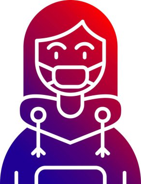 güzel kadın kabartma vektör simgesi